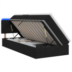 LED-iga voodiraam koos madratsiga Must 100 x 200 cm kangas
