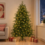 Kunstlik kokkupandav j&otilde;ulupuu 150 cm 150 LED-i Soe valge