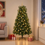 Kunstlik hingedega j&otilde;ulupuu koos kuulidega 210 cm 300 LED-i