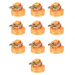 Pingutitega koormarihmad 10 tk 1 tonn 6 m x 38 mm, oranž