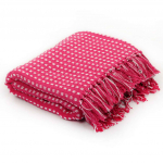 Puuvillane pleed, ruuduline, 160 x 210 cm, roosa