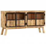 Puhvetkapp pruun ja must 160 x 30 x 80 cm t&ouml;&ouml;tlemata mangopuit