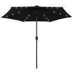Aia p&auml;ikesevari LED-tuledega, alumiiniumpost, 270 cm, must