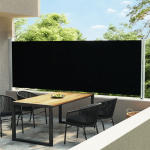 Lahtit&otilde;mmatav terrassi k&uuml;lgsein, 600 x 160 cm, must