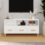 Telerikapp, k&otilde;rgl&auml;ikega valge, 102 x 36 x 50 cm, tehispuit