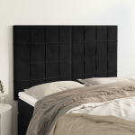 Voodipeatsid 4 tk, must, 72x5x78/88 cm, samet