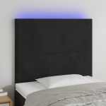 LED-voodipeats, must, 90x5x118/128 cm, samet
