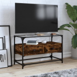 Klaasplaadiga telerikapp suitsutatud tamm 80x35x51 cm tehispuit