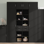 Hoiukapp, must, 70 x 42,5 x 225 cm, tehispuit