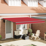 K&auml;sitsi sisset&otilde;mmatav varikatus punane 400x350 cm, varikatus asenduskangas 4x3.5 m raam punane