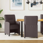 Ratastega S&ouml;&ouml;gi-toolid 2 tk Tumepruun 57 x 67 x 95 cm kangas