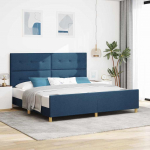 Voodiraam peatsiga Sinine 200 x 200 cm kangas