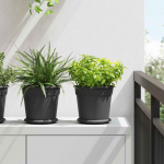 &Uuml;mmargune lillepott 24 tk must &oslash; 19 x 16 cm plastmass