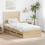 Voodiraam sahtliga peaga sonoma tamm 100 x 200 cm inseneripuit