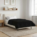 Suvised teki Must 135 x 200 cm Mikrokiud ja Teddy villa