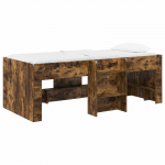 Laste k&otilde;rge voodi raam 2 pcs Suitsutatud tamm 90 x 190 cm