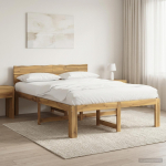 Kaheinimesevoodi raam koos peatsiga ROSTOCK Valge 135 x 190 cm