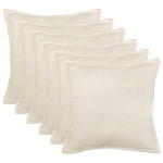 Diivanipadi 6 tk HOUTEN kreemjas 55 x 55 cm boucl&eacute;