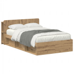 Voodiraam ladustamisega Artisan tamm 120 x 190 cm Tehispuit