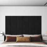 Seinapaneelid 12 tk, must, 30 x 30 cm, samet, 1,08 m&sup2;