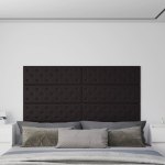 Seinapaneelid 12 tk, must, 90 x 30 cm, kunstnahk, 3,24 m&sup2;