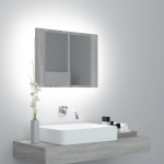 LED-peegelkapp, hall sonoma tamm, 60 x 12 x 45 cm, tehispuit