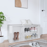 Jalatsikapp, k&otilde;rgl&auml;ikega valge, 100 x 35 x 45 cm, tehispuit