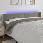 LED-voodipeats, helehall, 203x16x78/88 cm, samet