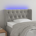 LED-voodipeats, helehall, 83x16x78/88 cm, samet