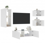4-osaline telerikappide komplekt LED-tuledega, valge