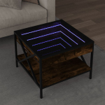 Diivanilaud LED-tuledega, suitsutatud tamm, 50x50x38cm