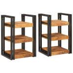 &Ouml;&ouml;kapp 2 tk pruun ja must 38 x 33 x 58 cm tugev mango puu
