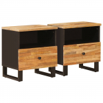 Voodikapp sahtliga 2 tk pruun 40 x 33 x 46 cm tugev mango puu