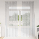 Voile kardin kardinatega 2 tk helehall 245 x 140 cm pol&uuml;ester
