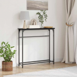 Konsoollaud riiuliga must tamm 75 x 19,5 x 75 cm tehispuit