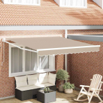 Sisset&otilde;mmatav varikatus manuaalne beež 350 x 250 cm kangas