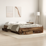 Voodiraam sahtlitega vana puit tehispuit 160 x 200 cm voodi raam