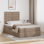 Laos voodi madratsiga peaga Cappuccino 120 x 190 cm Kunstnahk