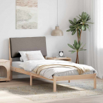 Voodiraam peatsiga Pruun ja taupe 100 x 200 cm M&auml;nnipuit