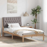 Voodiraam Pehme Peatoega peaga Pruun 100 x 200 cm M&auml;nnipuit