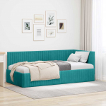 Nurga voodiraam peatsiga T&uuml;rkiis 90 cm x 190 cm Samet