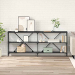 Konsoollaud riiuliga must tamm 180 x 30 x 75 cm tehispuit