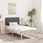 Voodiraam Pehme Peatoega Tumehall 100 x 200 cm Tahke m&auml;nd