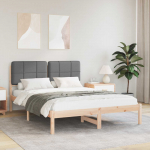 Voodiraam Pehme Peatoega peaga Tumehall 135 x 190 cm Tahke m&auml;nd