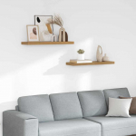 Seinariiul hoiulaekaga 2 tk Pruun 90 x 23,5 x 4 cm Tehispuit