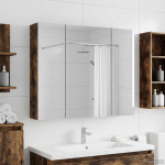 Vannitoa peeglikapp riiuliga Suitsetatud tamm 80 x 14.5 x 70 cm