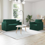 Diivan 2 tk tume rohelise 138 x 78 x 80 cm samet