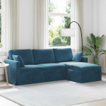 Diivan sinine 198 x 134 x 80 cm samet