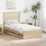Voodiraam sahtliga peaga sonoma tamm 100 x 200 cm inseneripuit
