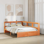 Raamatukapitsee voodi peaga 2 pcs Vahapruun 200 x 160 cm